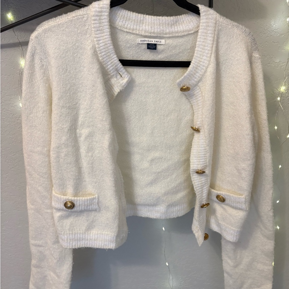 American Eagle Outfitters Women's Ivory Cardigan